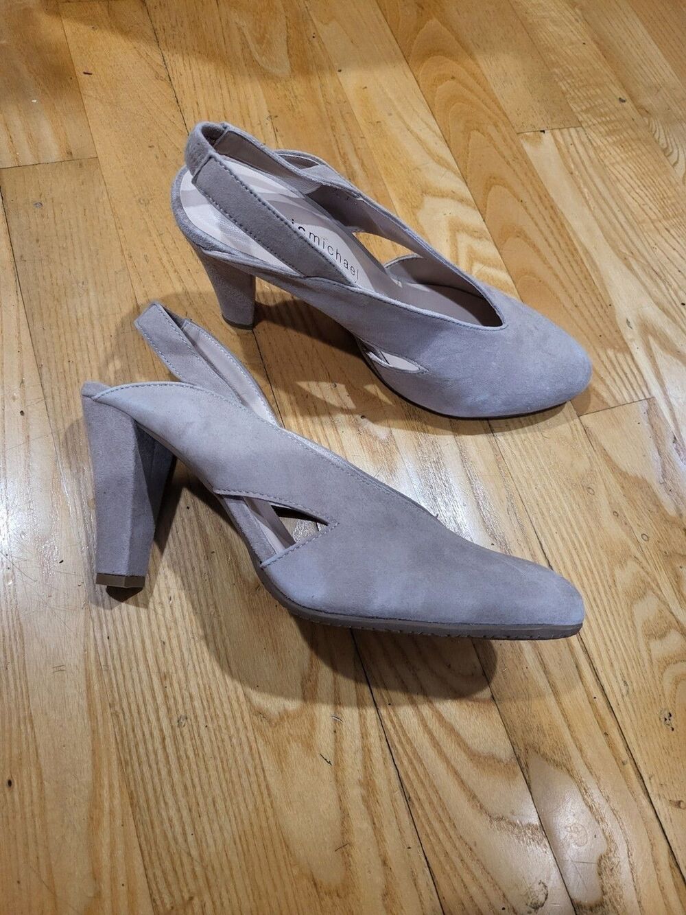 Eric Michael Vanna Womens Slingback Suede Pump Beige EU 39 US 8.5 9 Almond Toe